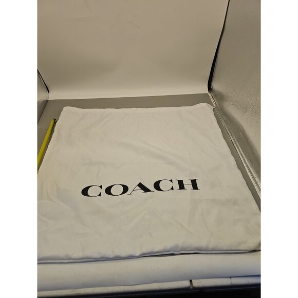 Coach Drawstring  Purse Dust Bag Only White Black Logo 21x23 Large - Picture 1 of 6